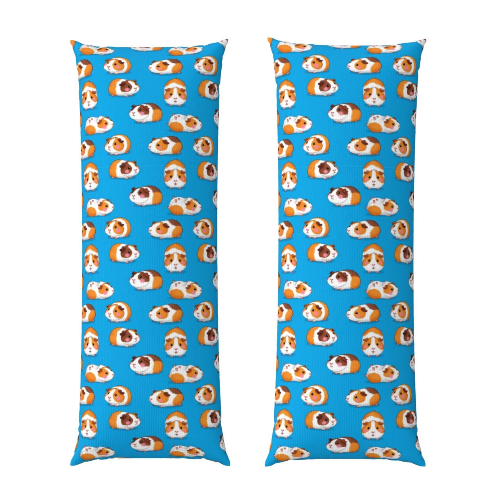 Long Pillowcase 20x60 Cute Cartoon Guinea Pigs, Body Pillow Cover with Hidden Zipper, Premium Quality Velvet, Breathable Rectangular Case for Bed Couch