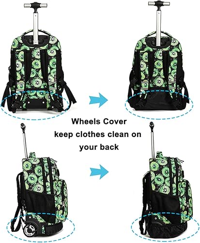 Miniatura 4 de TILAMI - Mochila con ruedas para laptop de 18 pulgadas, para escuela, universidad, estudiante, viaje, niños y niñas