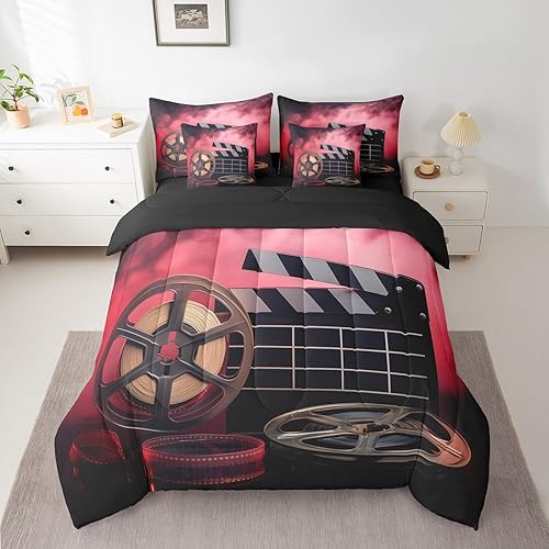 Miniatura 17 de Erosebridal Juego de ropa de cama retro con música de Memphis, 7 piezas, tamaño matrimonial de los años 80 y 90, ropa de cama en una bolsa con