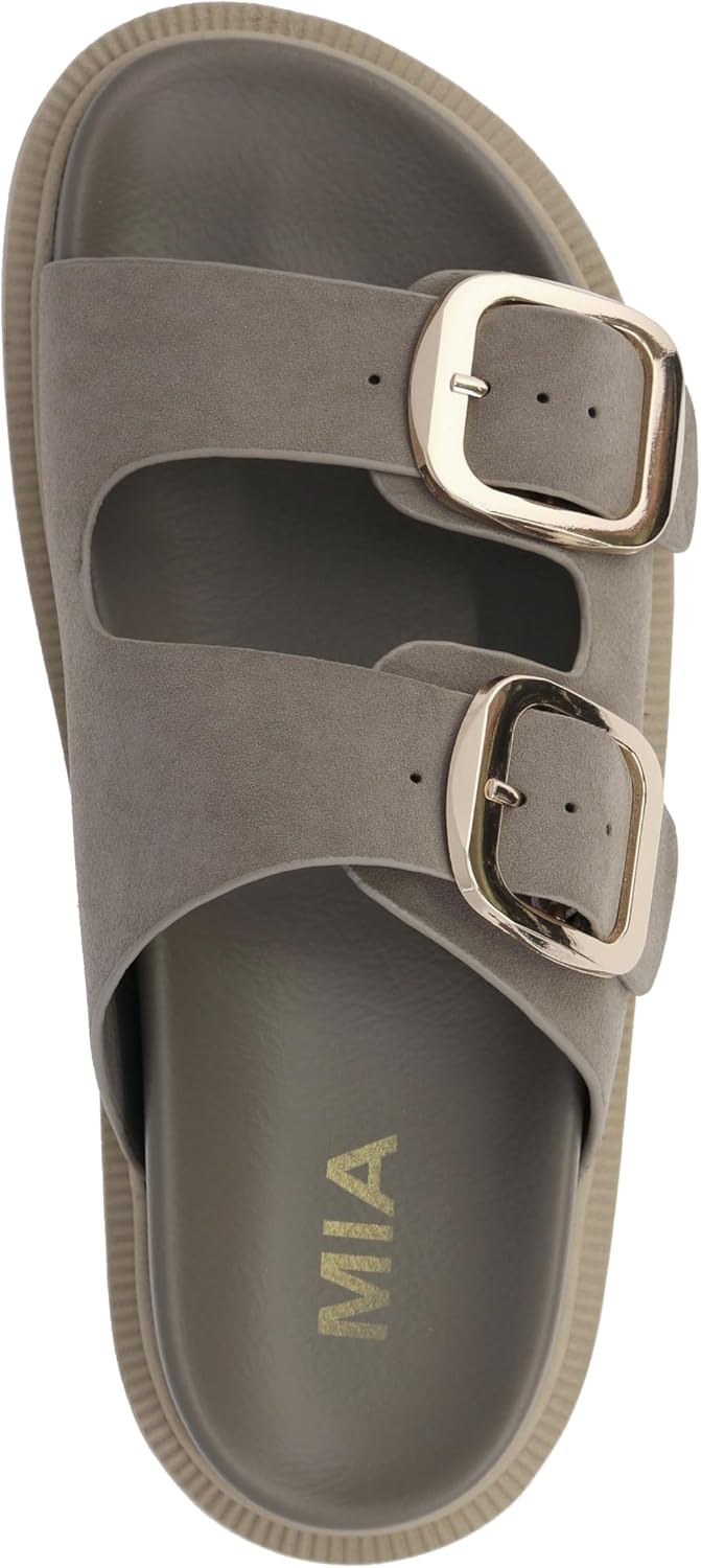 MIA Women's Gen Double Buckle Slide Sandals