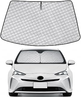 サンシェード フロント トヨタ クラウン 13代目 200系 2009年〜2011年 と互換性のある 6層構造 車中泊 遮光 断熱 車種専用設計 | 遮光シェード 取付簡単 折り畳み式 暑さ対策 内装パーツ 擦り傷防止 収納ポーチ付き uvカット99% 断熱素材 内装劣化防止（ブラック＋シルバー）