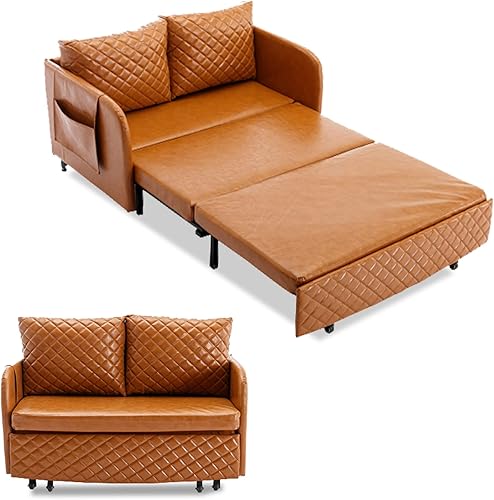 Miniatura 4 de SZLIZCCC Sofá cama moderno, sofá biplaza de terciopelo moderno, cama extraíble, asiento de amor pequeño, para sala de estar, dormitorio, cine en casa