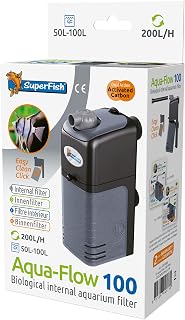 Superfish Aqua Flow 100 - Filtro Interno (200 l/h), Color Negro