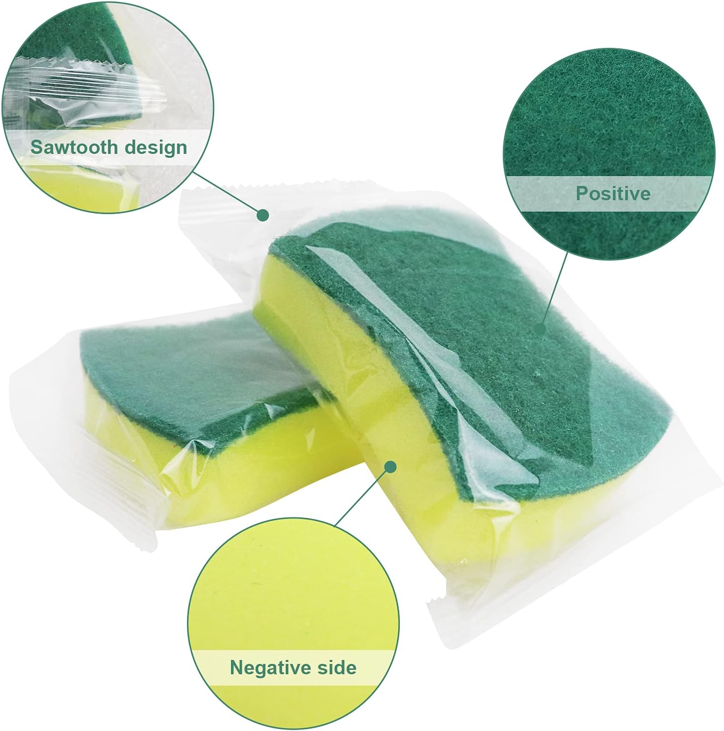 Sponge Individually Wrapped，24 PCS Dishwashing Sponge Scouring Pad Kitchen Dishcloth Suitable for Travel Apartments (Style 2)