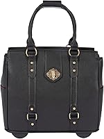 Vista 9 de JKM & Company Bolsa con ruedas para laptop para mujer, maletín con ruedas de diseño, se adapta a portátiles de 13 a 17 pulgadas, estuche