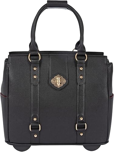 Miniatura 9 de JKM & Company Bolsa con ruedas para laptop para mujer, maletín con ruedas de diseño, se adapta a portátiles de 13 a 17 pulgadas, estuche