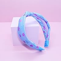 Vista 8 de FROG SAC Diadema de nudo azul que cambia de color para niñas, diademas de mariposa para niños, lindas bandas de pelo de flores anudadas de satén