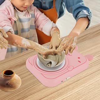 Elektrische Töpferscheibe, 30 * 21 * 5cm Elektrisch Töpferscheibe für Kinder, 12V Mini Electric Töpfer-Set, Pottery Wheel mit Tonformwerkzeug Geliefert
