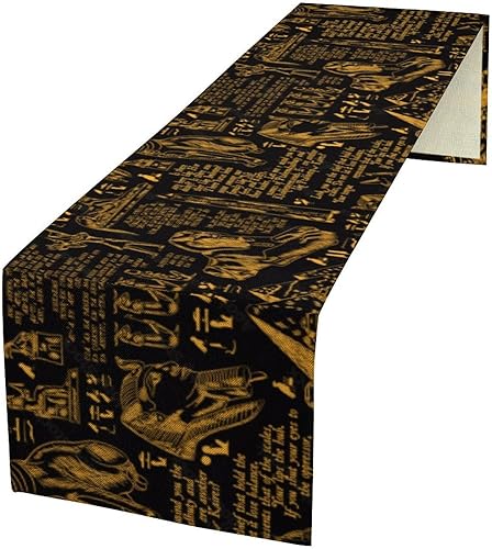 Miniatura 33 de Camino de mesa del Antiguo Egipto, símbolo de jeroglífico egipcio retro para decoración de mesa de cocina del hogar, comedor, cafetería, decoración