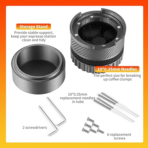 Miniatura 6 de GUSUCIN Herramienta WDT de espresso espirográfico, herramientas de distribución de café expreso compatibles con cestas portafiltros Breville de