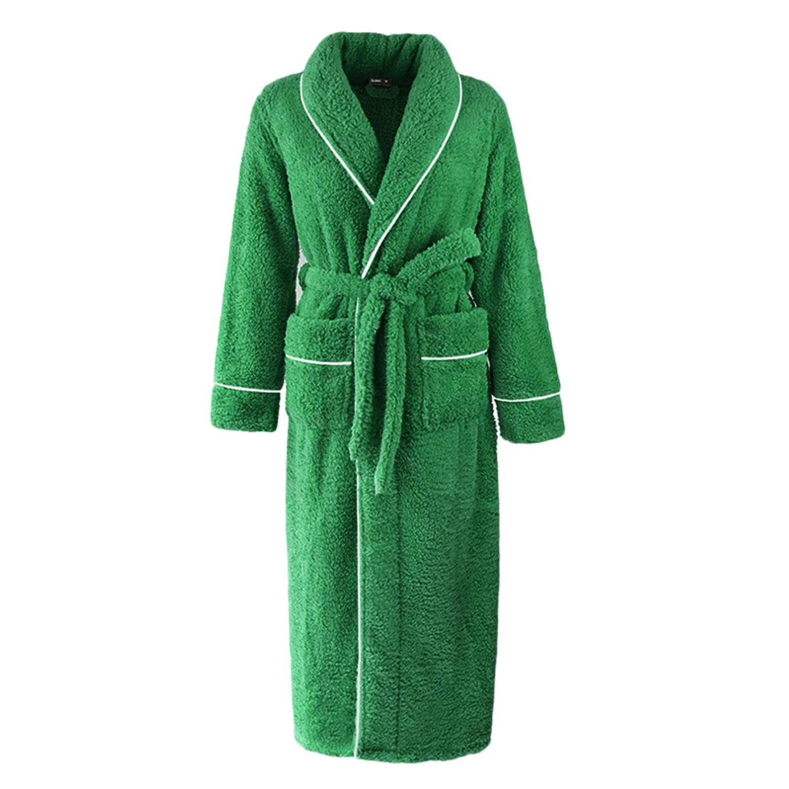 Peignoir De Bain Femme Coton Epais - Chemise De Nuit Femme Hiver Flanelle | Robe Chambre Avec Deux Poches Et Ceinture Ajustable Haute Absorción Sechage Rapide Doux Et Moelleux Peignoirs Maison
