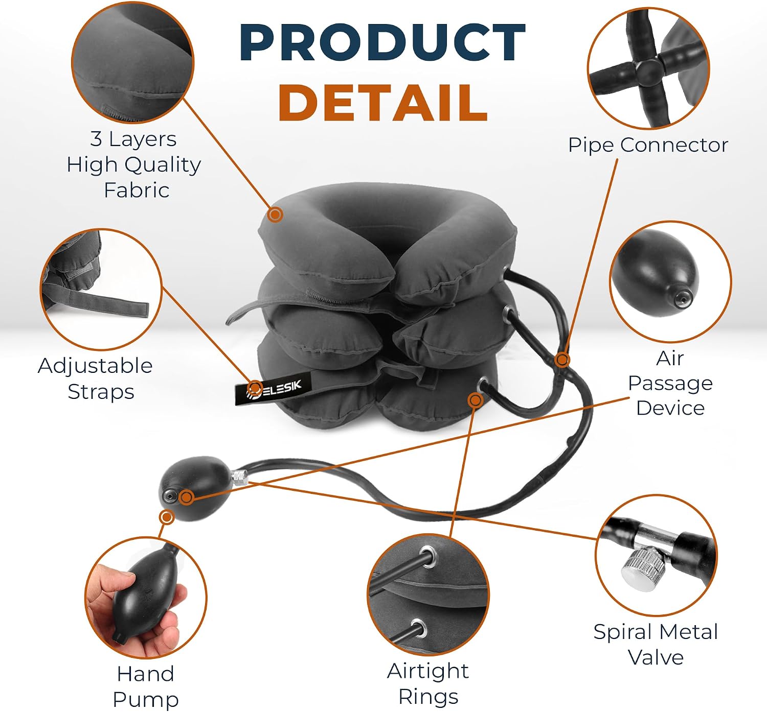 Cervical Neck Stretcher and Cervical Traction Device, Inflatable Neck Traction Device for Home Use, Decompression Devices and Support Brace for Pinched Nerve Relief, Extender Pillow and Hammock