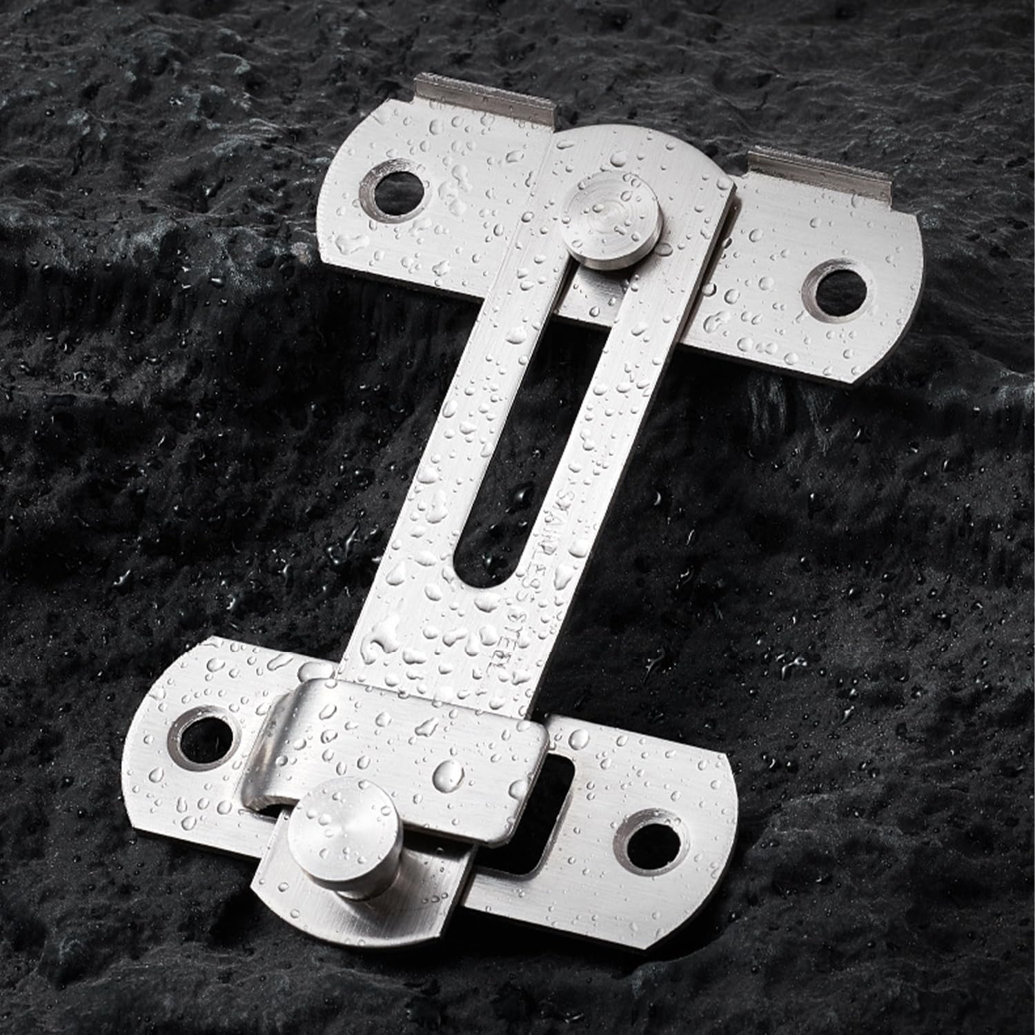 Flip Latch Gate Latches Safety Door Lock for Barn Wood Fence Sliding French Doors, Stainless Steel Gate Hardware,Matte 1Pcs （White）