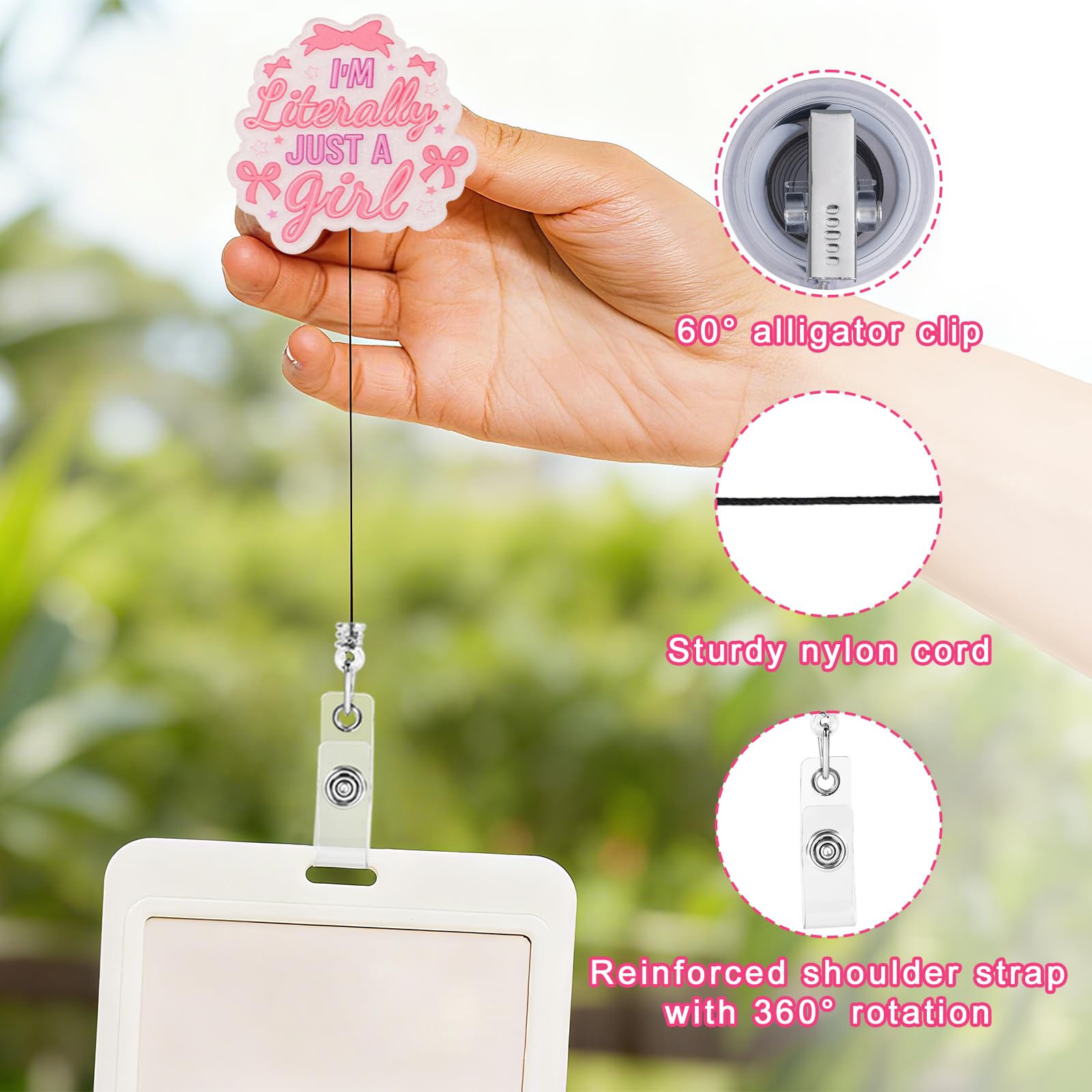 Pink "In My Tired Era" Badge Reel For Nurses | Retractable ID Holder With Alligator Clip - Cute Medical Accessory
