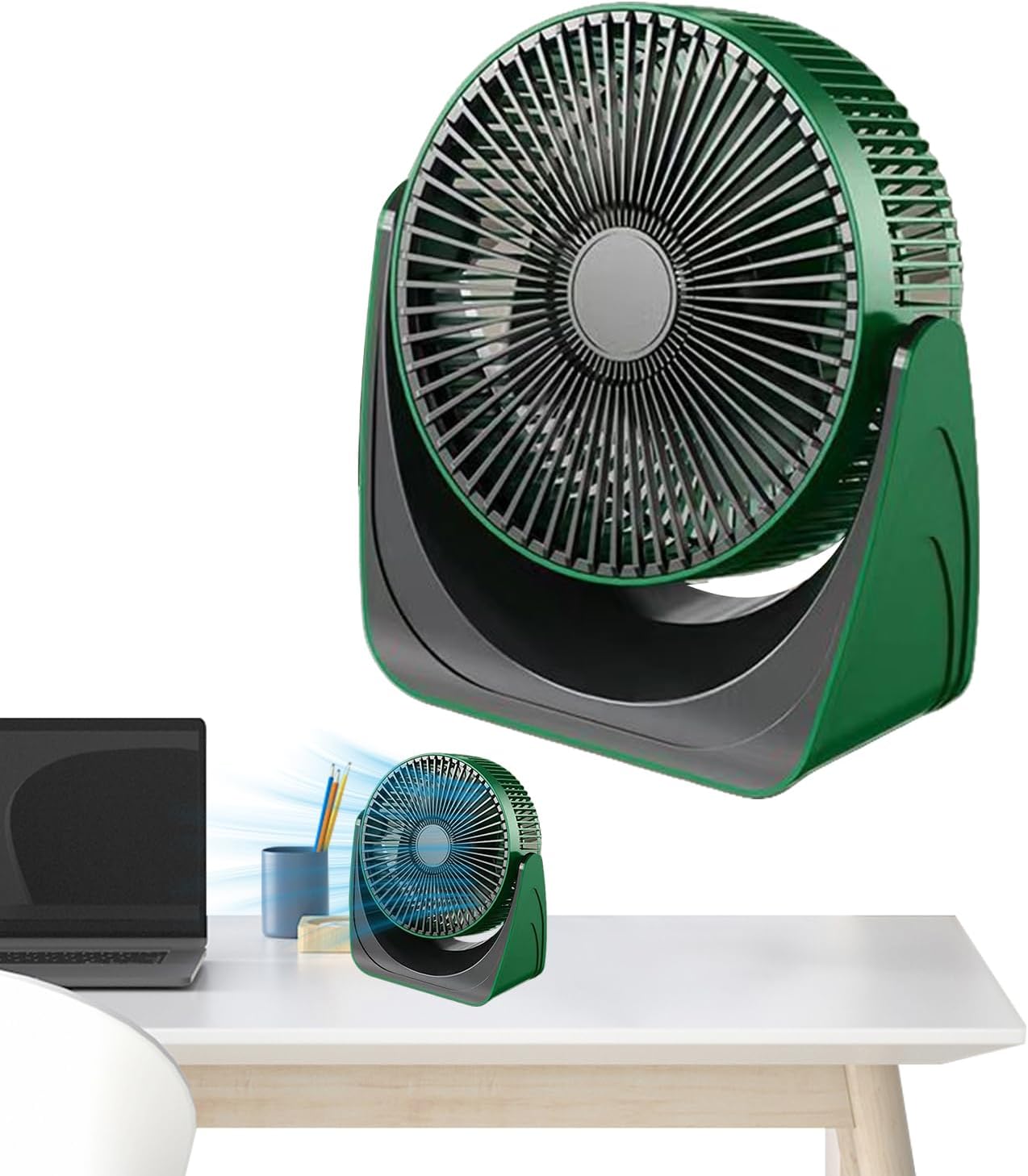 Small Table Fan | Quiet Table Air Circulator Fans - Air Blower Portable Long Lasting Circulator Cooler for Bedroom Car Home Travel Indoor Outdoor