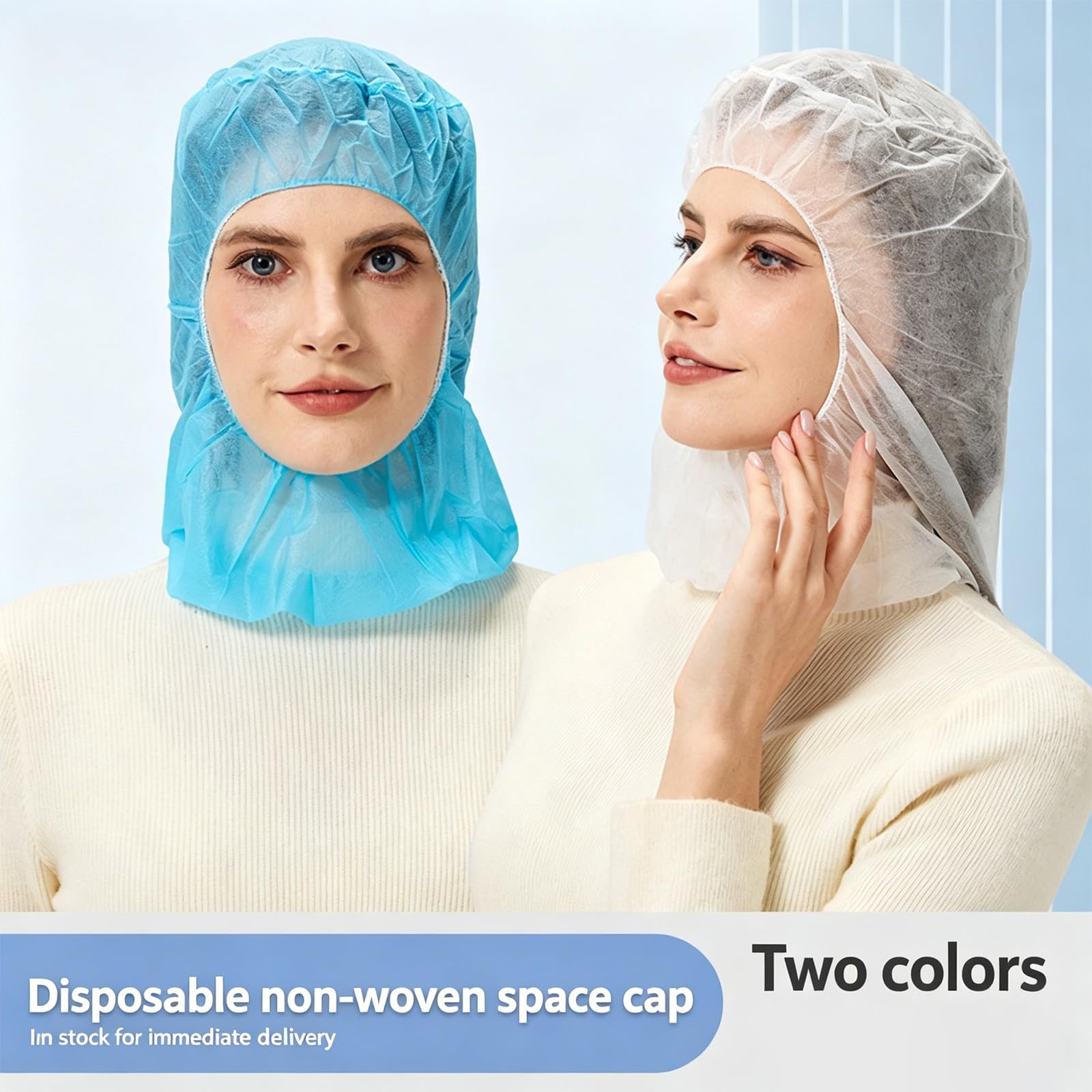 Lot de 100 capuchons de protection intégrale en non-tissé pour soins de
