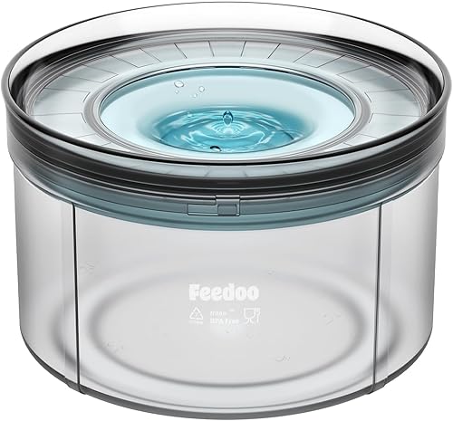 Feedoo Cuenco de agua para perros, 1 galón128 onzas, tazón de agua antiderrames para perros, Tritan sin BPA a prueba de derrames, cuenco de agua