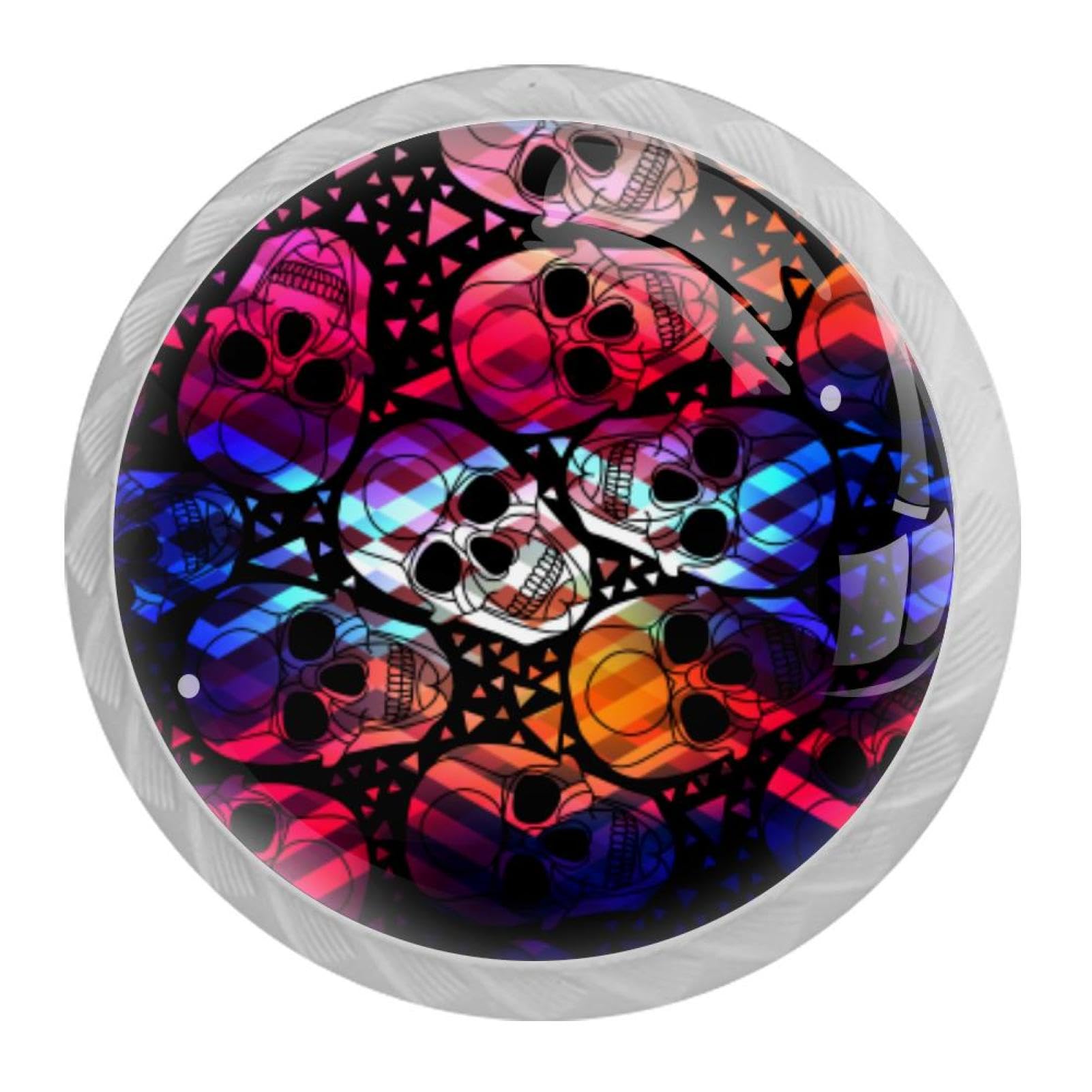 Tqmspg 4 Pieces Drawer Pulls Skull Pattern Door Knobs Dresser Handles for Kitchen Wardrobe Cupboard Hardware Furniture