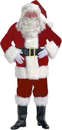 Exquisite Burgundy Velvet Santa Suit Jacket Size 58-62 Halco Claus #7098 Zipper Coat Satin Lined Pants Hat Belt Boot Tops Gloves Full Costume Set Outfit