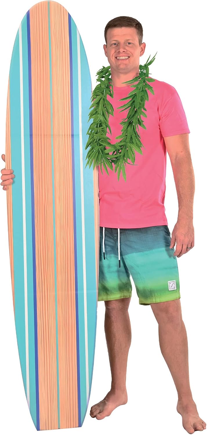 Beistle Tropical Fern Leaf Leis – 6-Pack Green Leaf Necklaces, Decorative Island-Inspired Accessories for Hawaiian Luau Parties, 1960s Retro Themes, Beach Events, and Festival Costumes, 40”