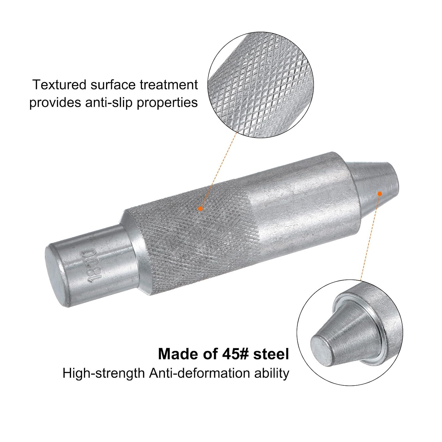 HARFINGTON Eyelet Hole Punch Die Tool 18mm/0.71" Leather Hollow Hole Punch 18mm Installation Tool 45# Steel Eyelet Grommet Setting Tool Kit with Base for Fabric Clothing Crafts Bags