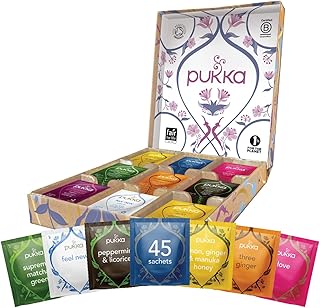Pukka Herbs | Herbal Tea Selection Box | 9 Flavours | 45 Sachets | Organic Herbal Tea | Tea Collection | Green Tea | Chamomile Tea | Fennel Tea