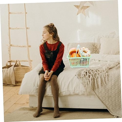 Miniatura 4 de Zerodeko Organizador de estante de baño, 3 cestas de bushel con agujeros de drenaje, contenedores de almacenamiento de plástico para artículos de