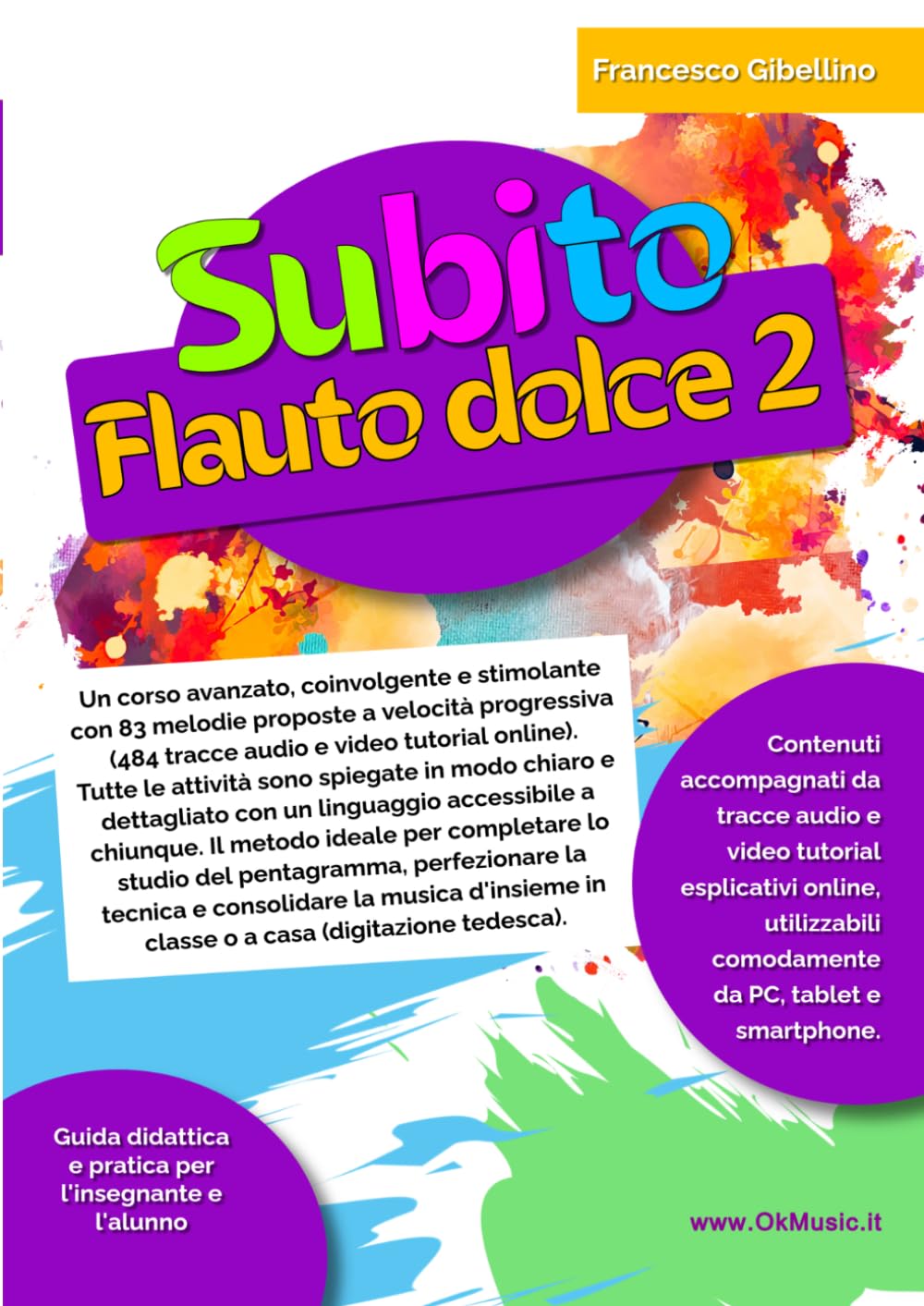 Subito Flauto Dolce 2: Scuola di flauto dolce per bambini e scuola primaria o secondaria - Vol. 2: Perfezionamento e tecniche avanzate con 83 melodie e 484 supporti online