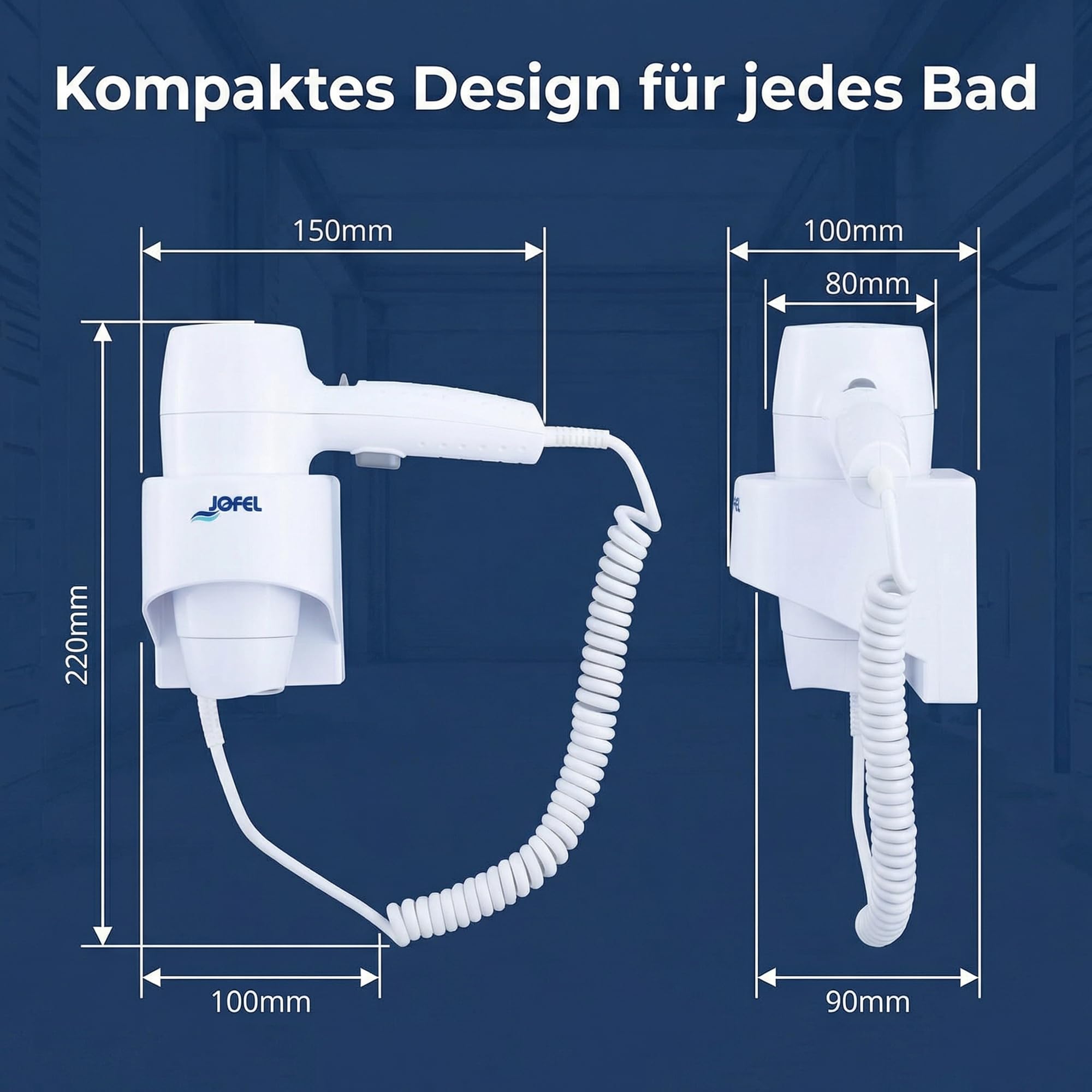 Jofel AB68500 Haarfön Standard, 1200 W, Weiß