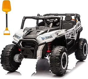 FINITO 4WD Power UTV Wheels 24V 2 Seater Kids Ride On Car for Kids with Remote Control, Kid Electric Ride On UTV, Kids Side by Side UTV for Children Ages 3+, 4 Wheels Cars for Kids