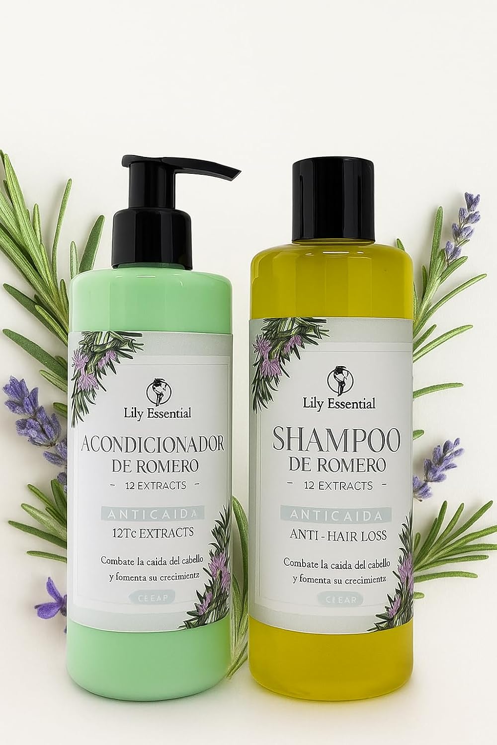 Hair Growth Treatment Shampoo & Conditioner 10 Extracts 500 ml / 16.9 fl. oz. Haircare (Treatment Conditioner & Shampoo 16.9 fl.oz. ea)
