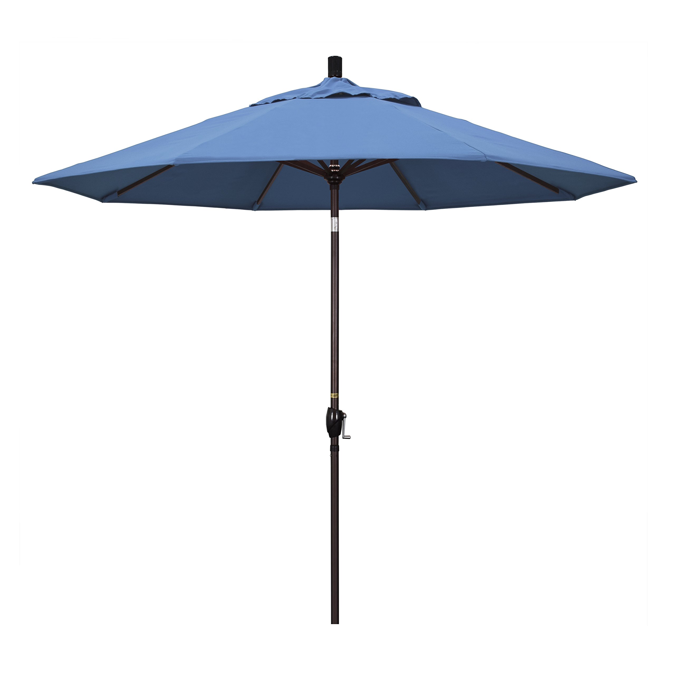 California Umbrella GSPT908117-F26 9' Round Market Umbrella, Crank Lift, Push Button Tilt, Frost Blue Olefin
