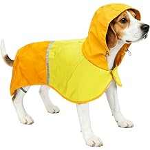 Waterproof Dog Raincoat, Hooded Slicker Poncho, Reflective Adjustable Rain Jacket with Leash Hole, Dog Rain Suit for Small Medium Large Dogs - Ideal for Rain Snow Windy Weather - Yellow - XL