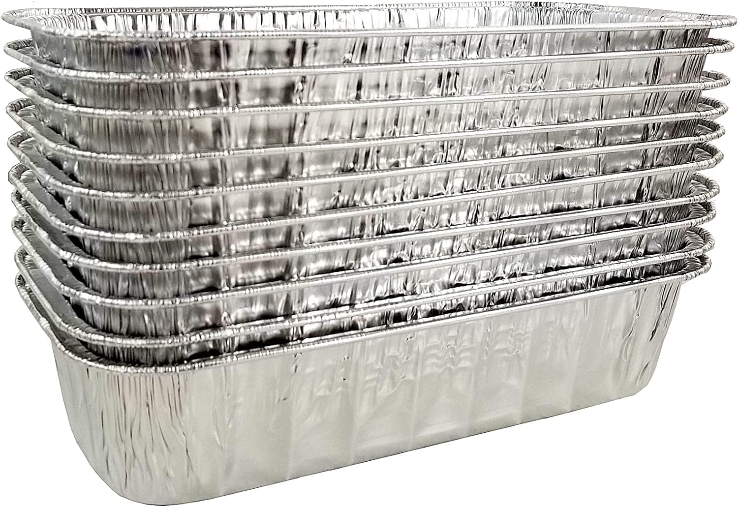 PACTOGO 3 lb. Aluminum Disposable Rectangle Loaf Pans For Serving, Baking, Cooking, Roasting, Broiling, Cakes Made in USA (Pack of 200)
