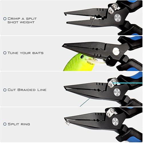 Vista 19 de KastKing Intimidator Fishing Pliers, Corrosion Resistant Polymer Coated Fishing Tools, Tungsten Carbide Cutters, Saltwater Resistant Fishing Gear D