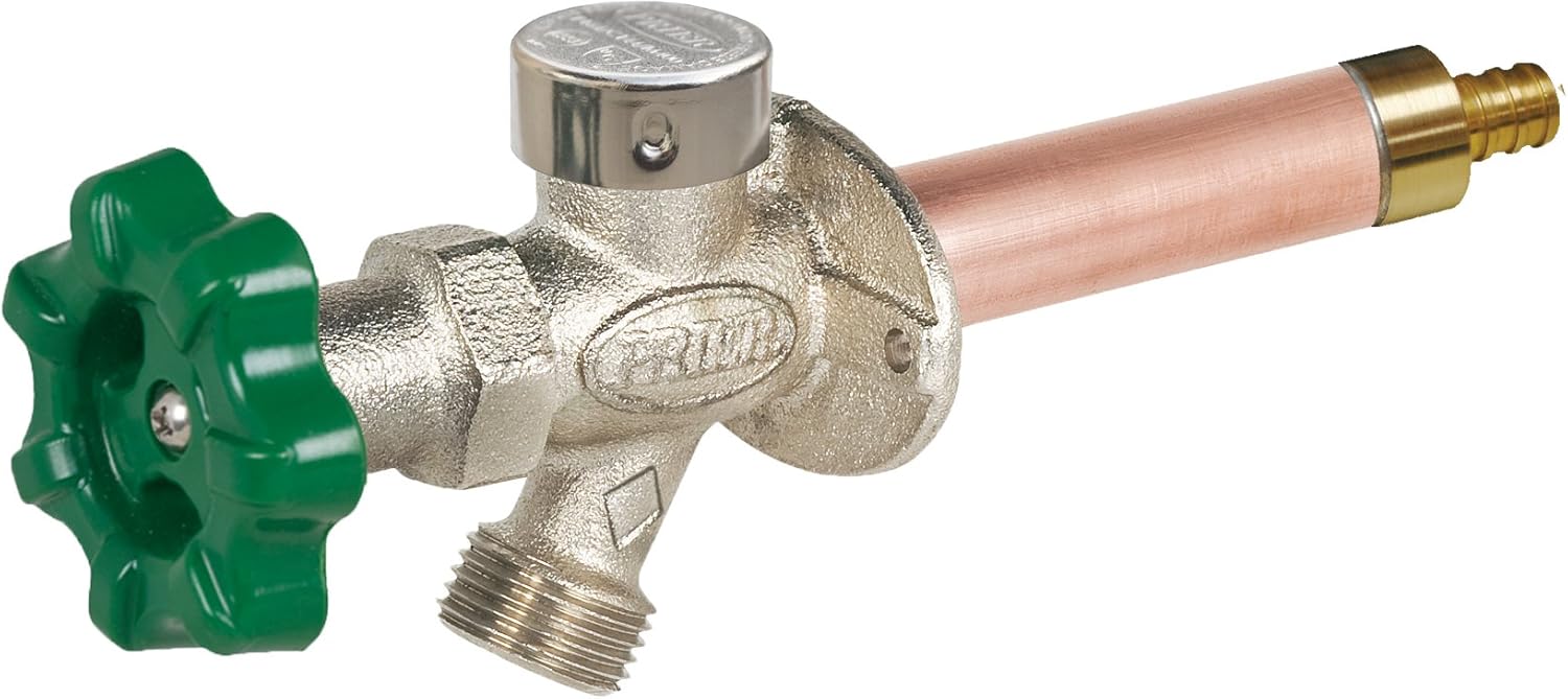 Prier P-164W12 12-Inch Quarter Turn Anti-Siphon Wall Hydrant with Soft Grip Handle and 1/2-Inch Wirsbo Pex