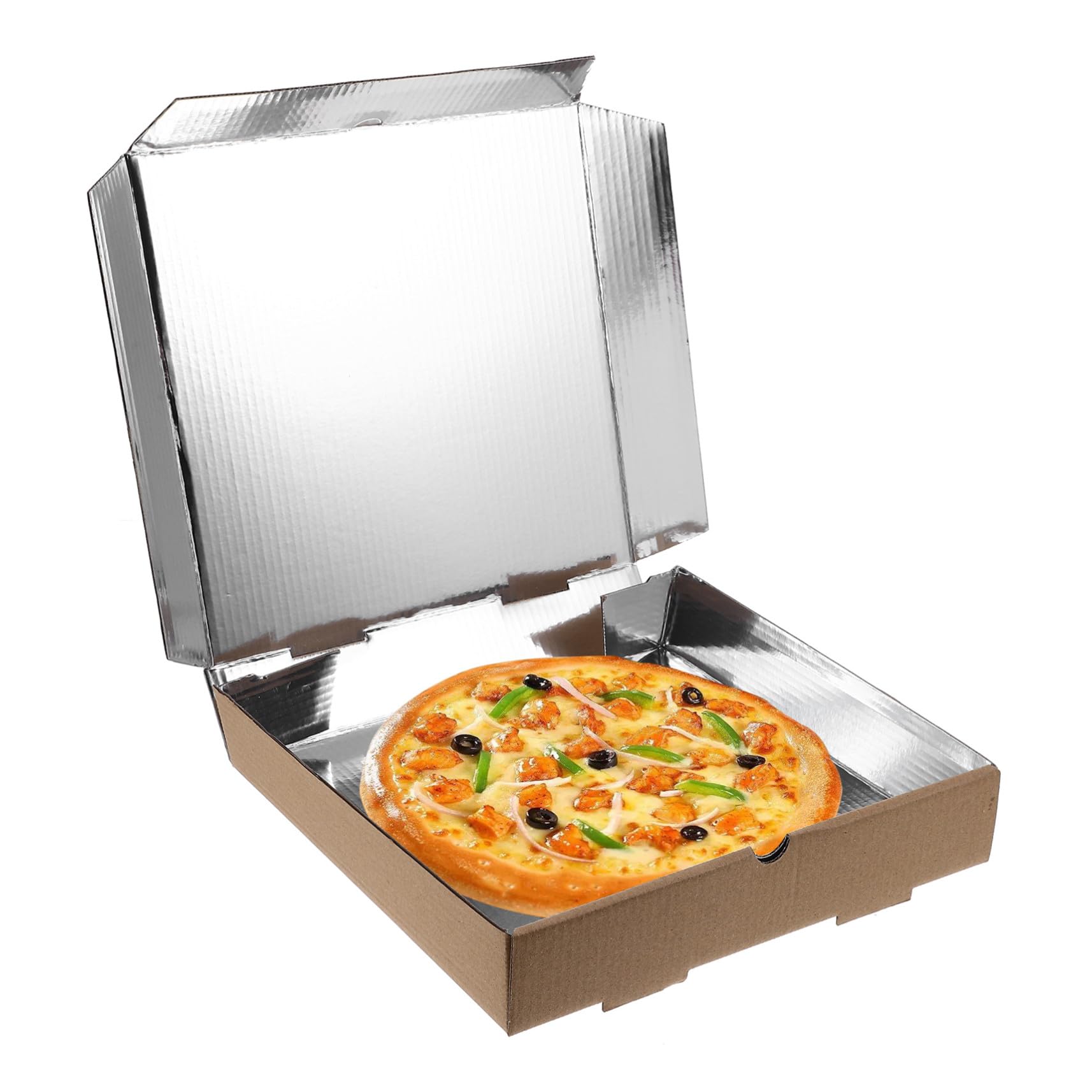 Scatole Per Pizza Da Asporto in Cartone Ondulato, Contenitori Alimentari Sicuri Per Pizza e Dolci, Confezione Da 10 Pezzi 23 Cm Per Bar, Ristoranti e Picnic