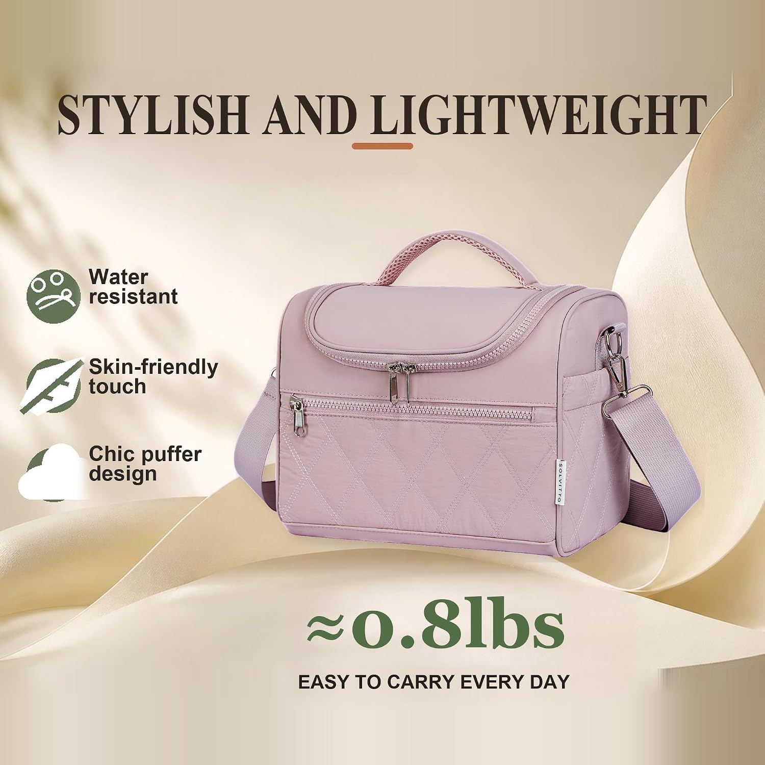 Lunch Bag for Women Insulated Adult Lunch Box (Pink, 9 L)