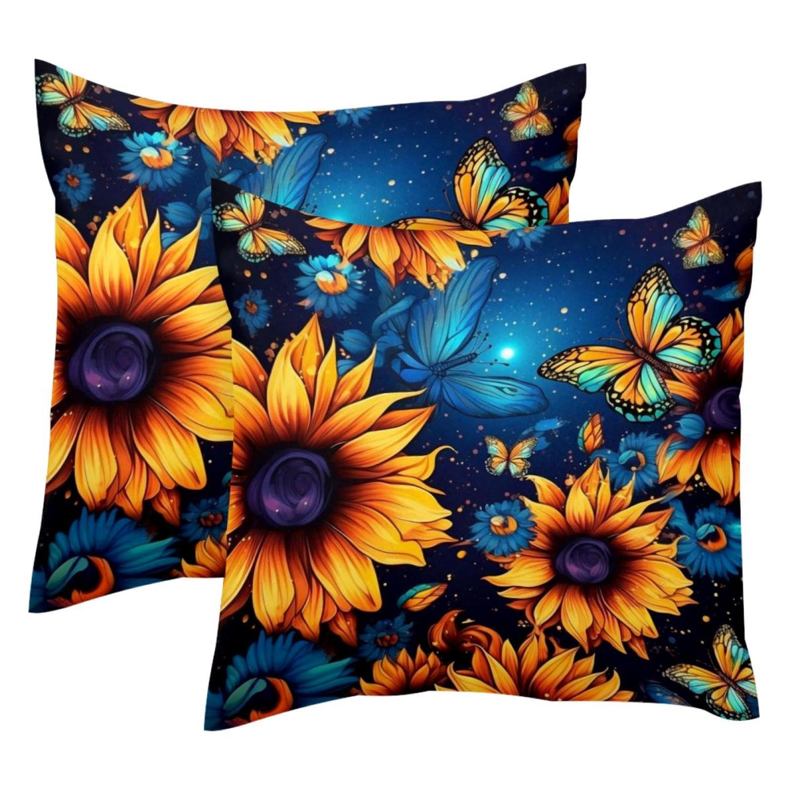 Housses de coussin velours 50x50 ciel étoilé pour cocooning sur le canapé