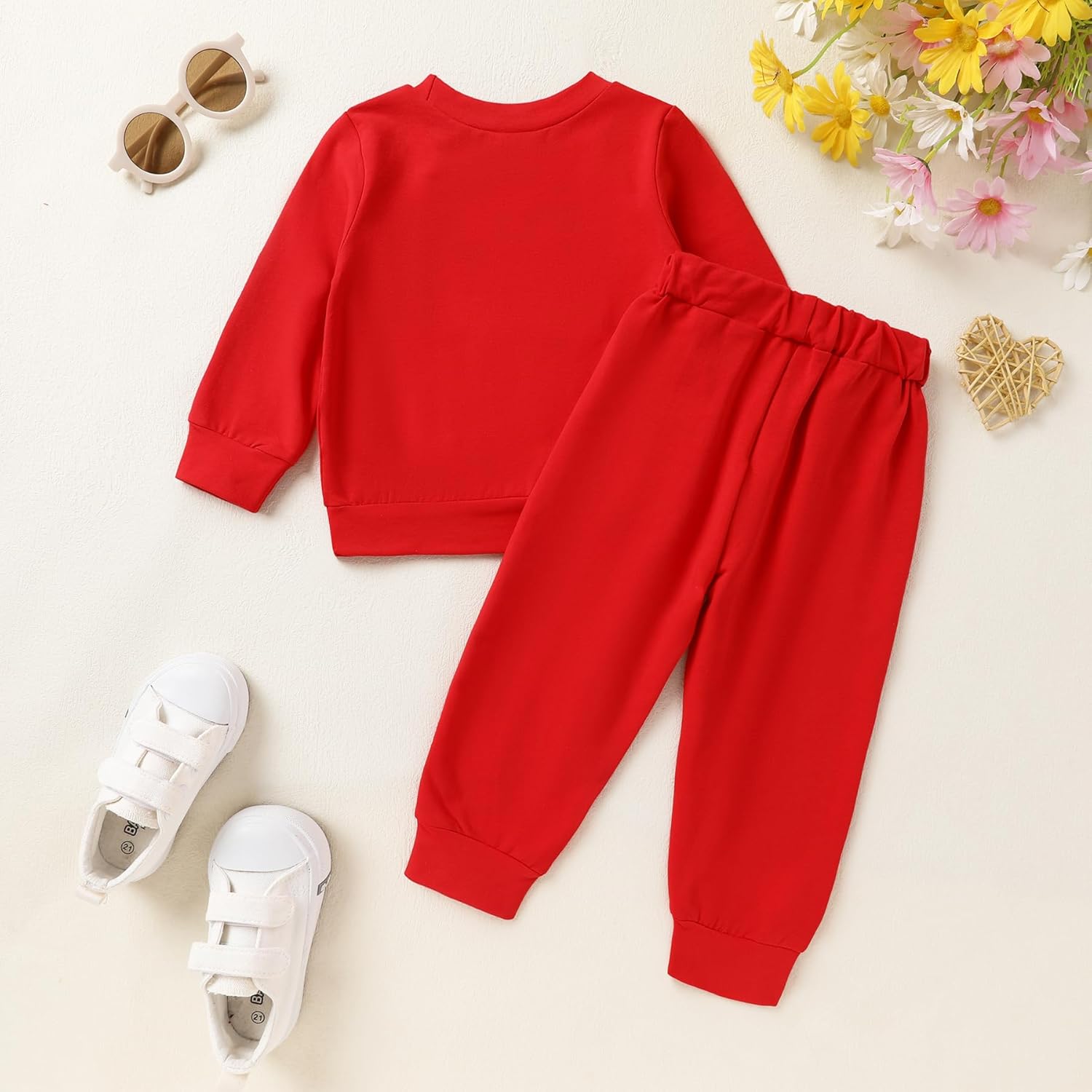 YOUNGER TREE Toddler Fall Outfits for Girl Long Sleeve Sweatsuit Top and Sweatpants Set Baby Girl Winter Clothes - Image 3