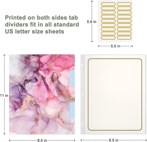 Miniatura 4 de Rouidr Carpeta de 3 anillos con portapapapeles, organizador de carpetas de 1 pulgada, carpetas de tamaño carta de 8.5 x 11 pulgadas con pestañas