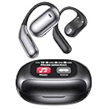 Ultra Open Ear Headphones - Wireless Bone Conduction Earbuds, Bluetooth 5.4 Connection, IPX Waterproof Design, Wraparound Hooks for Sports and Outdoor Running, Charcoal