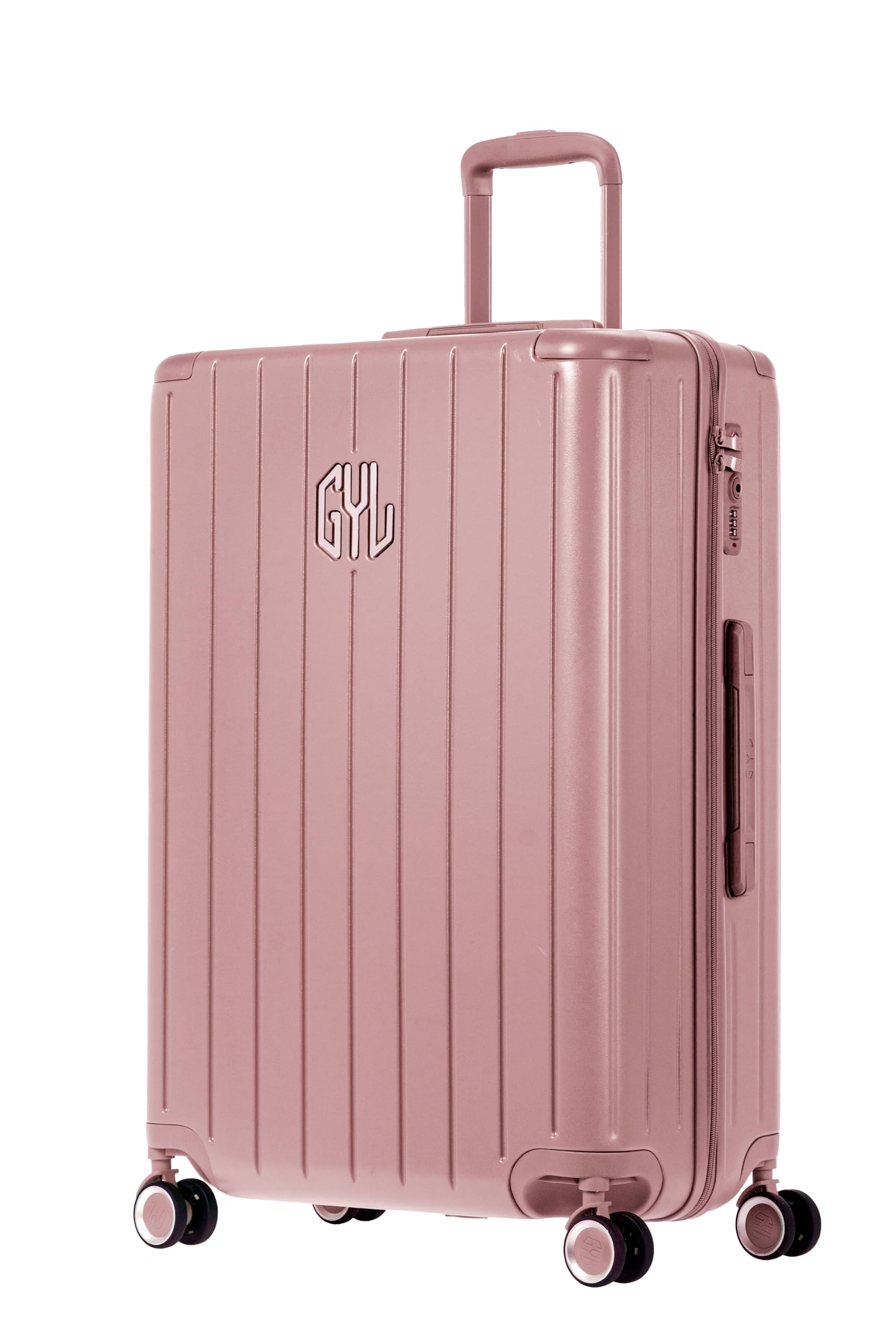 GYL Intemporelle Set de 2 Valises – Cabine + Moyenne Valise Rigide Légère en 100% Polycarbonate avec Serrure TSA, roulettes Pivotantes et Poignée Ergonomique – Rose Gold