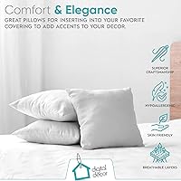 Vista 3 de Digital Decor - Inserto de almohada decorativa de 12x12, forma de almohada premium hipoalergénica de plumón sintético para sofá, sillón y cama