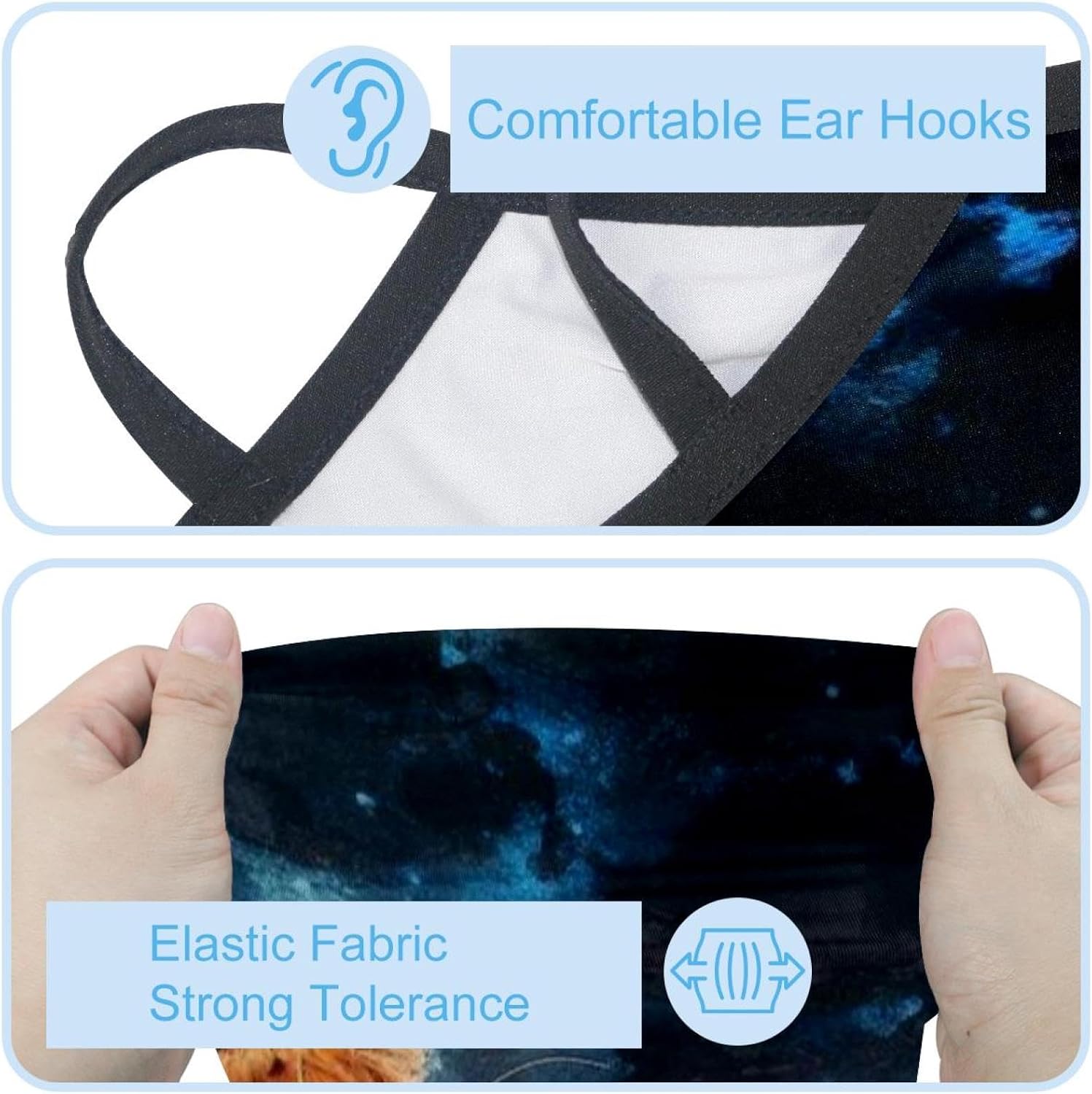 4 Pack Starry Animal Neck Gaiter, Cooling Breathable Face Mask UV Protection Scarf Hiking Bandana for Men/Women