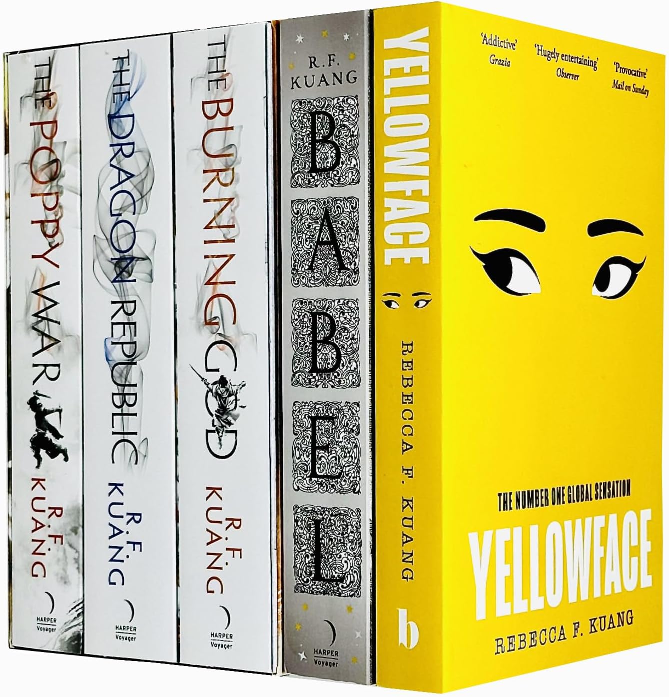 R.F. Kuang Collection 5 Books Set (The Poppy War, The Dragon Republic, The Burning God, Babel & Yellowface)