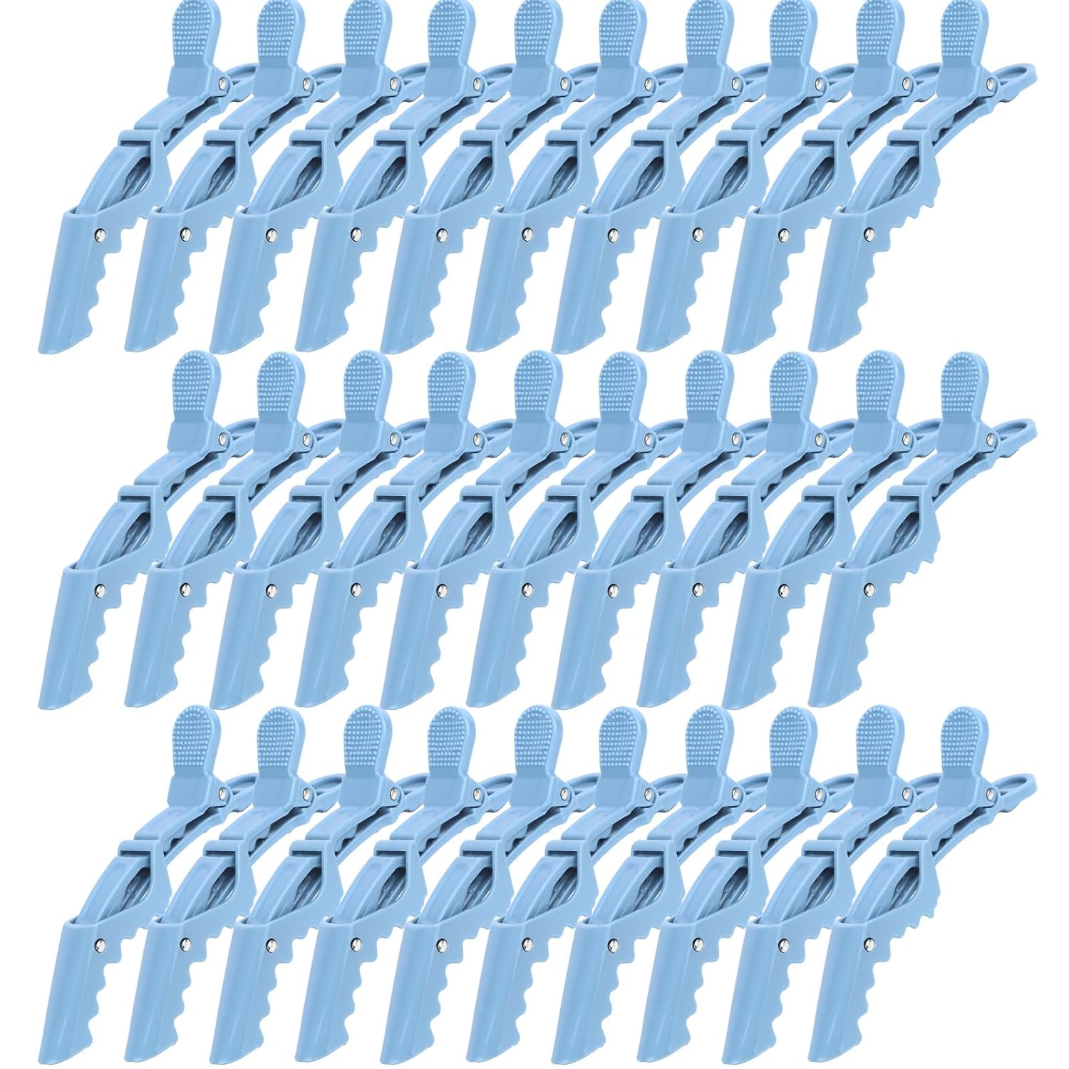 30 Pack Alligator Hair Clips for Styling, Sectioning Crocodile hair Clips Professional Barber Accessories for Salon of Thick Curly Volume Hair (Blue)