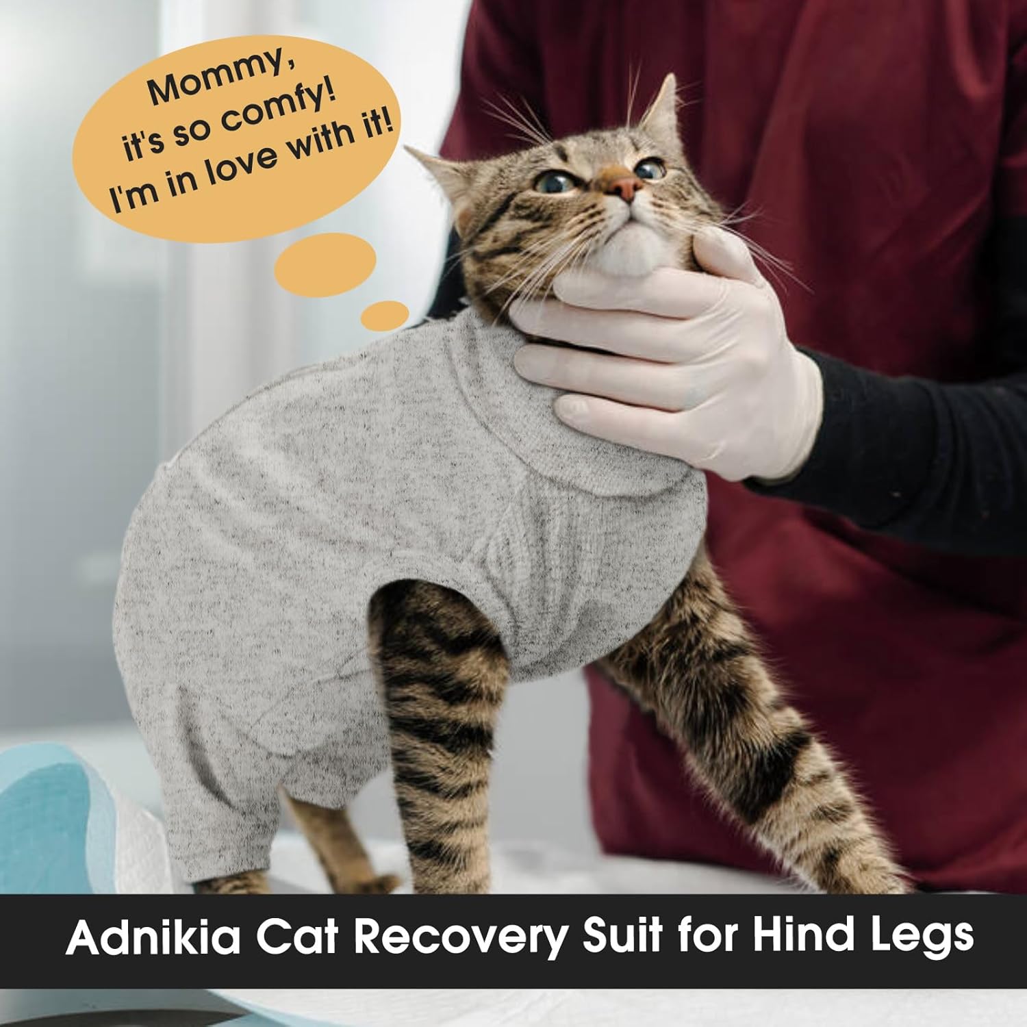 Cat Recovery Suit with Hind Legs, Breathable Onesie After Surgery Female for Abdominal Wounds or Skin Diseases, Anti-Licking Full Body Pet Surgical Pajamas, E-Collar Alternative Wear
