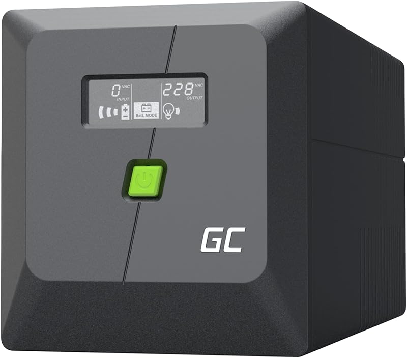 Greencell UPS 1000VA 600 W PowerProof avec écran LCD – Onde sinusoïdale modifiée, Protection pour ap