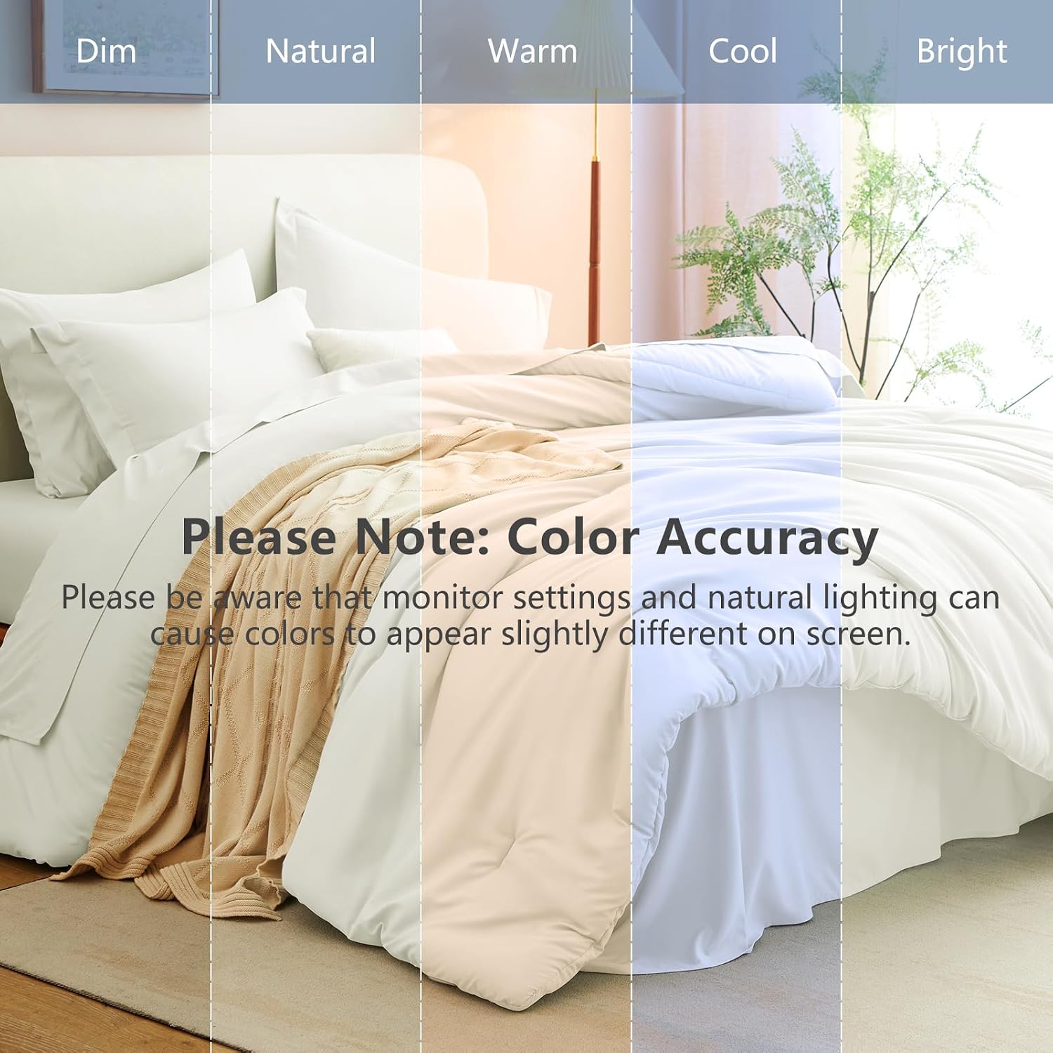  Twin Comforter Set Ivory, 5 Pieces Bed in a Bag Twin Comforter Set with Sheets, Soft Bedding Sets with Down Alternative Comforter, Sheets, Pillowcase & Sham, Soft Bed Set for All Seasons thumbnail